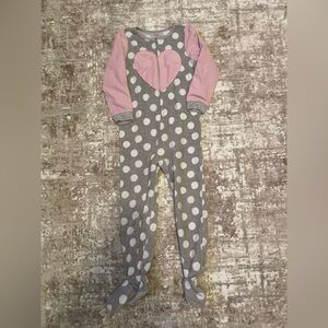 Carter's Gray and Pink Polka Dot Kids Footie Pajamas size 7